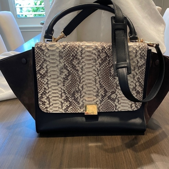 CELINE Trapeze Python handbag NWOT - Picture 2 of 13